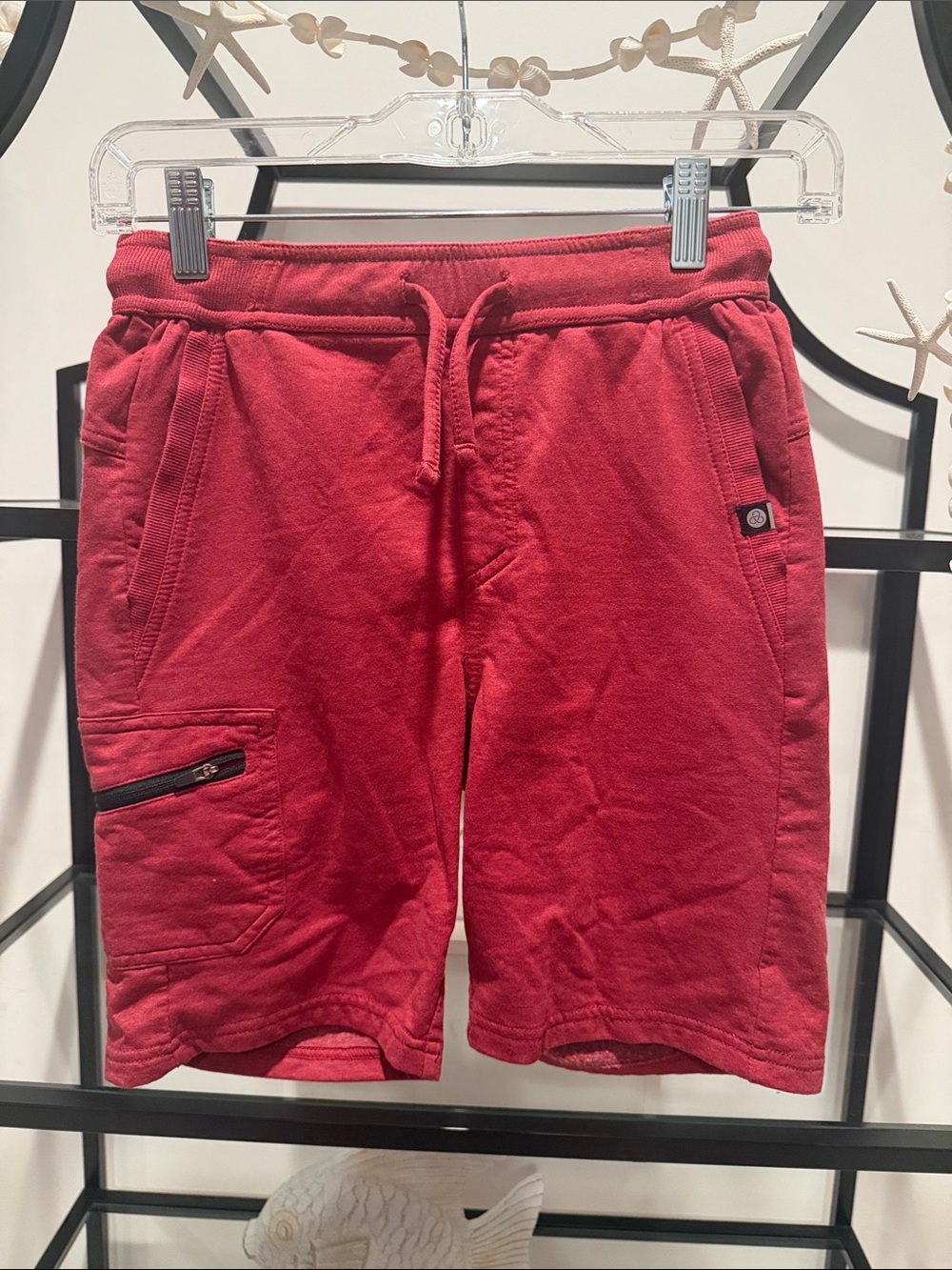 Zella Kids Red Drawstring Cargo Shorts